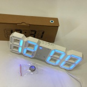 Часы настольные LY-1089 с белой LED подсветкой, синие, Часы настольные профессиональные электронные. Изображение №8