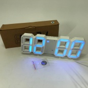 Часы настольные LY-1089 с белой LED подсветкой, синие, Часы настольные профессиональные электронные. Изображение №9