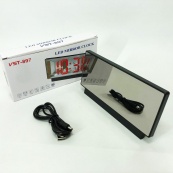 Електронні настільні LED годинники від USB VST-897-4 з будильником та термометром. Зображення №3