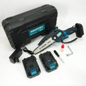 Аккумуляторная цепная мини пила 15 см в кейсе Krafftec (36V 4 Ач) + 2 аккумулятор и индикатором заряда. Изображение №9