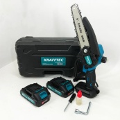 Аккумуляторная цепная мини пила 15 см в кейсе Krafftec (36V 4 Ач) + 2 аккумулятор и индикатором заряда. Изображение №16