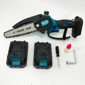 Аккумуляторная цепная мини пила 15 см в кейсе Krafftec (36V 4 Ач) + 2 аккумулятор и индикатором заряда. Изображение №17