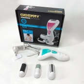 Епілятор Gemei GM-7006 4в1 - Професійний бездротовий епілятор бритва з насадками триммер + пемза. Зображення №10