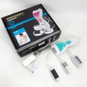 Епілятор Gemei GM-7006 4в1 - Професійний бездротовий епілятор бритва з насадками триммер + пемза. Зображення №11