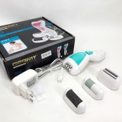 Епілятор Gemei GM-7006 4в1 - Професійний бездротовий епілятор бритва з насадками триммер + пемза. Зображення №12