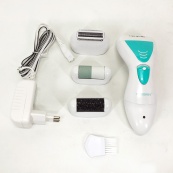 Епілятор Gemei GM-7006 4в1 - Професійний бездротовий епілятор бритва з насадками триммер + пемза. Зображення №13