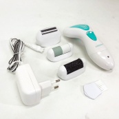 Епілятор Gemei GM-7006 4в1 - Професійний бездротовий епілятор бритва з насадками триммер + пемза. Зображення №15