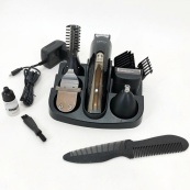 Триммер мужской Kemei KM-600 универсальный 11 в 1 для стрижки волос и бритья бороды и носа, беспроводной. Изображение №16