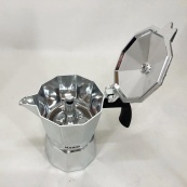 Гейзерна кавоварка Magio MG-1001 150 мл, гейзерна турка для кави, гейзерна кавоварка з нержавіючої сталі. Зображення №5 Гейзерна кавоварка Magio MG-1001 150 мл, гейзерна турка для кави, гейзерна кавоварка з нержавіючої сталі. Зображення №5