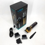 Триммер для бороды и усов VGR V-989 7000 об. Машинка для стрижки, окантовки керамика+сталь. Цвет: черный. Изображение №4