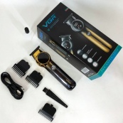 Триммер для бороды и усов VGR V-989 7000 об. Машинка для стрижки, окантовки керамика+сталь. Цвет: черный. Изображение №12