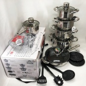 Набор посуды 18 предметов ASTRA A-2618, набор посуды для электрических плит, наборы кастрюль. Изображение №4