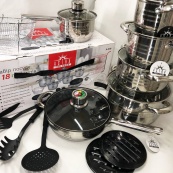 Набор посуды 18 предметов ASTRA A-2618, набор посуды для электрических плит, наборы кастрюль. Изображение №5