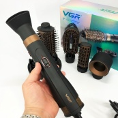 Фен стайлер для укладання та завивки волосся VGR V-491 6 в 1, Professional, 1000 Вт, Фен з насадками. Зображення №6