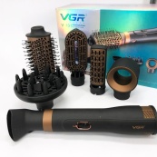 Фен стайлер для укладання та завивки волосся VGR V-491 6 в 1, Professional, 1000 Вт, Фен з насадками. Зображення №9