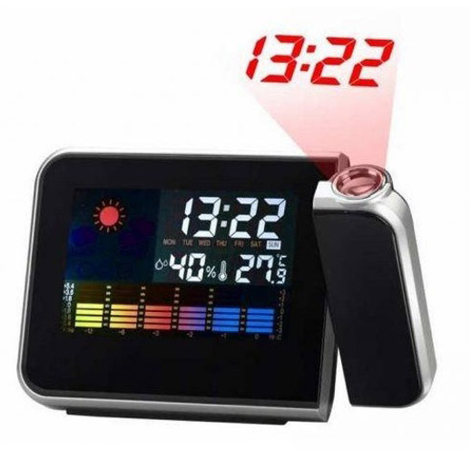 Годинник метеостанція DS-8190 2573 з проектором часу + календар з термометром Годинник метеостанція DS-8190 2573 з проектором часу + календар з термометром