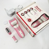 Епілятор депілятор жіночий електричний бездротовий + триммер + пемза 3 в 1 Gemei GM-3052. Зображення №13