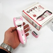 Епілятор депілятор жіночий електричний бездротовий + триммер + пемза 3 в 1 Gemei GM-3052. Зображення №20