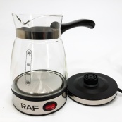 Електрична турка для кави RAF R.125 Кавоварка зі скляною чашею 500мл 600 Вт. Колір: чорний. Зображення №4