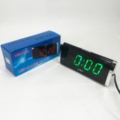 Электронные Часы VST-730-4 green, цифровые настольные сетевые часы, led alarm clock с будильником. Изображение №4