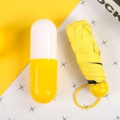 Компактна парасолька в капсулі-футлярі Жовтий, маленька парасолька в капсулі. Колір: жовтий. Зображення №20