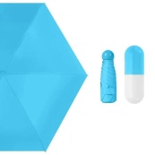 Компактна парасолька в капсулі-футлярі синій, маленька парасолька в капсулі. Колір: блакитний. Зображення №23