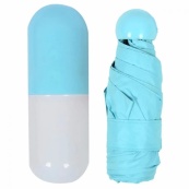 Компактна парасолька в капсулі-футлярі синій, маленька парасолька в капсулі. Колір: блакитний. Зображення №27