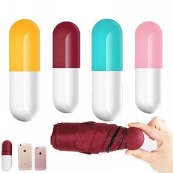 Компактна парасолька в капсулі-футлярі синій, маленька парасолька в капсулі. Колір: блакитний. Зображення №28