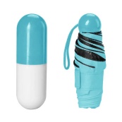 Компактна парасолька в капсулі-футлярі синій, маленька парасолька в капсулі. Колір: блакитний. Зображення №29