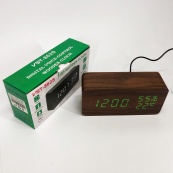 Електронні настільні годинники VST-862S-4 коричневі з зеленим підсвічуванням, з датчиками температури та вологості. Зображення №6 Електронні настільні годинники VST-862S-4 коричневі з зеленим підсвічуванням, з датчиками температури та вологості. Зображення №6