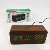 Електронні настільні годинники VST-862S-4 коричневі з зеленим підсвічуванням, з датчиками температури та вологості. Зображення №7 Електронні настільні годинники VST-862S-4 коричневі з зеленим підсвічуванням, з датчиками температури та вологості. Зображення №7