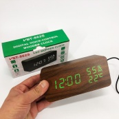 Електронні настільні годинники VST-862S-4 коричневі з зеленим підсвічуванням, з датчиками температури та вологості. Зображення №8 Електронні настільні годинники VST-862S-4 коричневі з зеленим підсвічуванням, з датчиками температури та вологості. Зображення №8