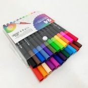 Професійний набір 24 ​​шт двосторонніх маркерів лінер+пензель з м'якою головкою на водній основі. Зображення №7