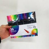 Професійний набір 36 шт двосторонніх маркерів лінер+пензель з м'якою головкою на водній основі. Зображення №5