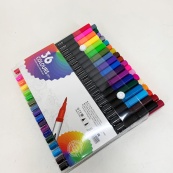 Професійний набір 36 шт двосторонніх маркерів лінер+пензель з м'якою головкою на водній основі. Зображення №6