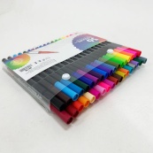 Професійний набір 36 шт двосторонніх маркерів лінер+пензель з м'якою головкою на водній основі. Зображення №7