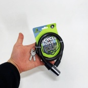 Замок велосипедний KIHUU LOCK 185, 15*65 тросовий, 2 ключі. Колір: чорний. Зображення №2