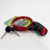 Замок велосипедний KIHUU LOCK 187, 15*65 тросовий, 2 ключі. Колір: червоний. Зображення №3