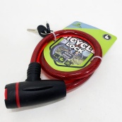 Замок велосипедний KIHUU LOCK 187, 15*65 тросовий, 2 ключі. Колір: червоний. Зображення №4