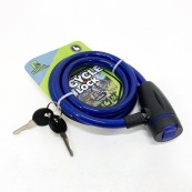 Замок велосипедний KIHUU LOCK 187, 10*120 тросовий, 2 ключі. Колір: синій. Зображення №3