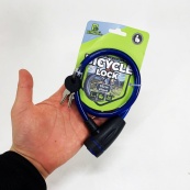 Замок велосипедний KIHUU LOCK 187, 10*65 тросовий, 2 ключі. Колір: синій. Зображення №2