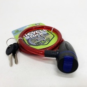 Замок велосипедний KIHUU LOCK 187, 10*65 тросовий, 2 ключі. Колір: червоний. Зображення №2