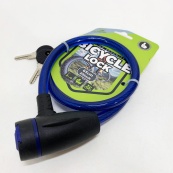 Замок велосипедний KIHUU LOCK 187, 10*65 тросовий, 2 ключі. Колір: синій. Зображення №4