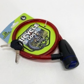 Замок велосипедний KIHUU LOCK 187, 10*80 тросовий, 2 ключі. Колір: червоний. Зображення №3