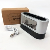 Годинник підставка для ручок 038, настільний електронний годинник з підсвічуванням, лід годинник настільний. Зображення №2