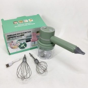 Ручний бездротовий міксер-подрібнювач 2 в 1. Колір: зелений. Зображення №3