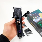 Акумуляторна машинка для стрижки волосся VGR V-280 з дисплеєм та насадками якісна. Колір: чорний. Зображення №5