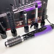 Фен - щітка стайлер Gemei GM-4835 багатофункціональний набір з насадками для волосся 10 в 1. Колір: фіолет. Зображення №2 Фен - щітка стайлер Gemei GM-4835 багатофункціональний набір з насадками для волосся 10 в 1. Колір: фіолет. Зображення №2