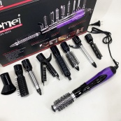 Фен - щітка стайлер Gemei GM-4835 багатофункціональний набір з насадками для волосся 10 в 1. Колір: фіолет. Зображення №4 Фен - щітка стайлер Gemei GM-4835 багатофункціональний набір з насадками для волосся 10 в 1. Колір: фіолет. Зображення №4