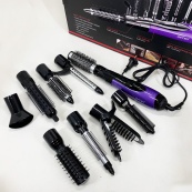Фен - щітка стайлер Gemei GM-4835 багатофункціональний набір з насадками для волосся 10 в 1. Колір: фіолет. Зображення №8 Фен - щітка стайлер Gemei GM-4835 багатофункціональний набір з насадками для волосся 10 в 1. Колір: фіолет. Зображення №8